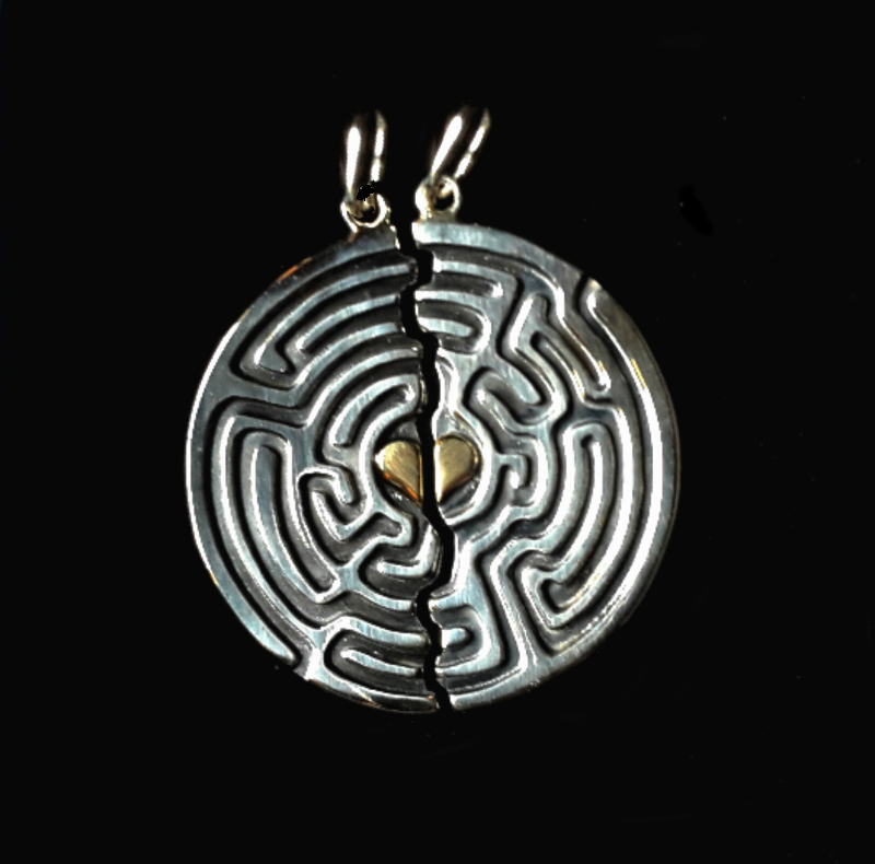 partner-anhaenger-silber-labyrinth-gold